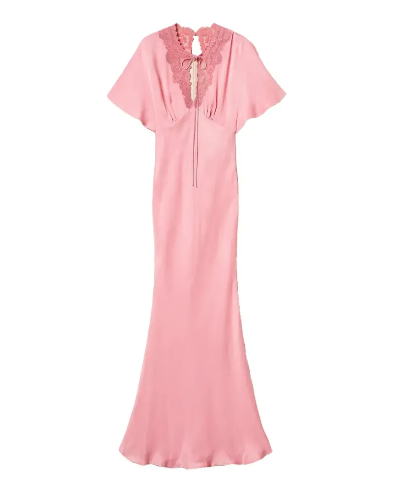 Twin-Set Kurzärmeliges Maxikleid - Rosa Rosa