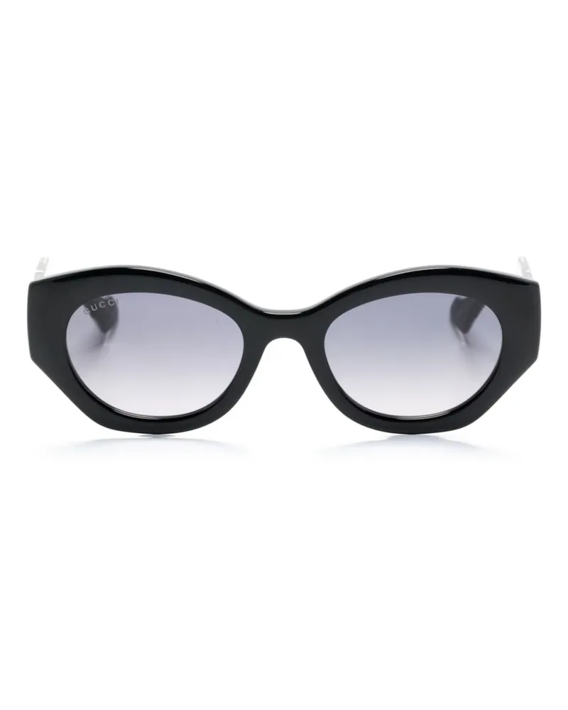 Gucci Sonnenbrille mit Butterfly-Gestell - Schwarz Schwarz