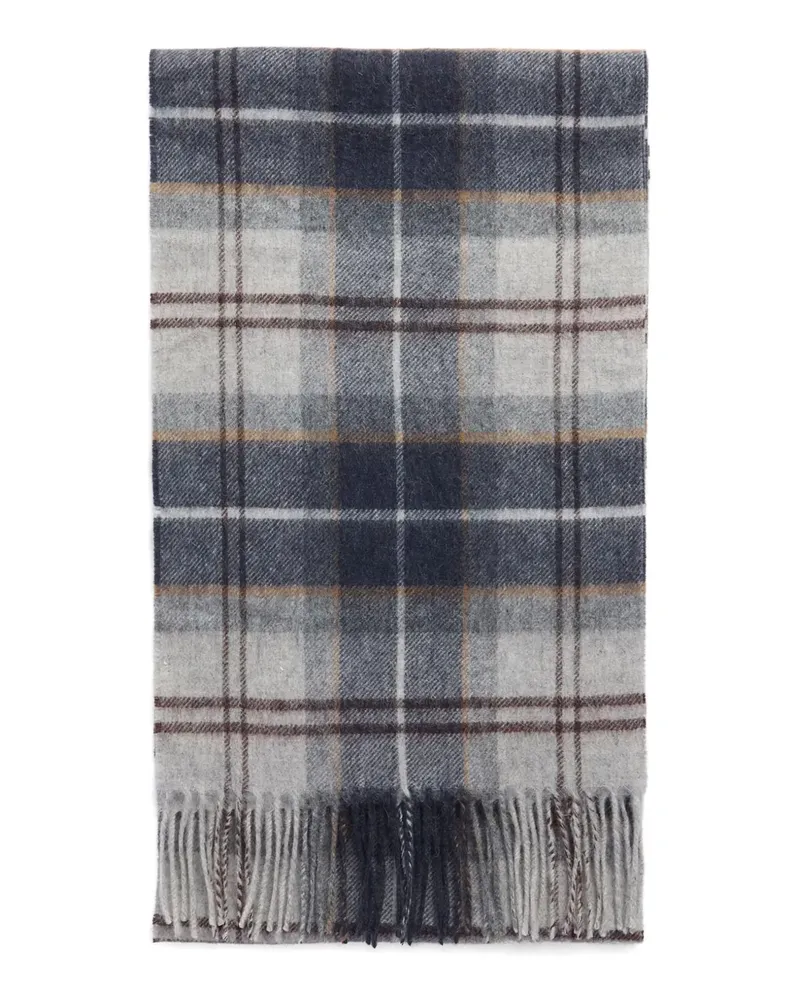Barbour plaid fringed scarf - Grau Grau