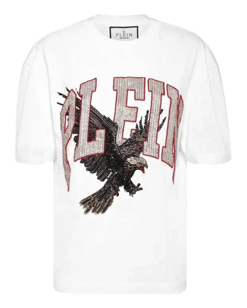 Philipp Plein T-Shirt mit Kristallen - Weiß Weiß
