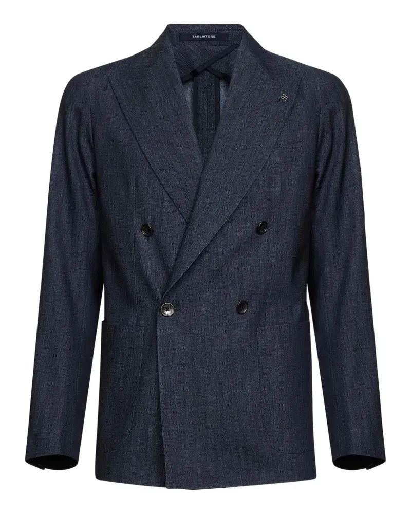 Tagliatore double-breasted peak-lapel blazer - Blau Blau