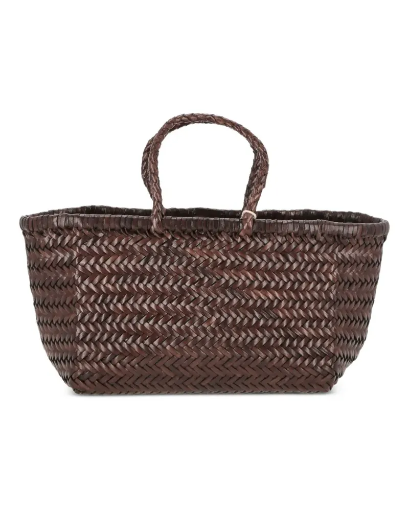 Dragon Diffusion small Triple Jump woven-leather tote bag - Braun Braun