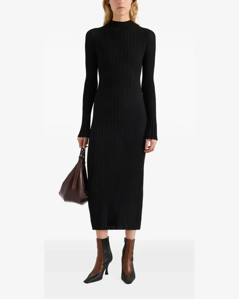 Proenza Schouler Roux Kleid aus Viskose-Seidenripp - Schwarz Schwarz