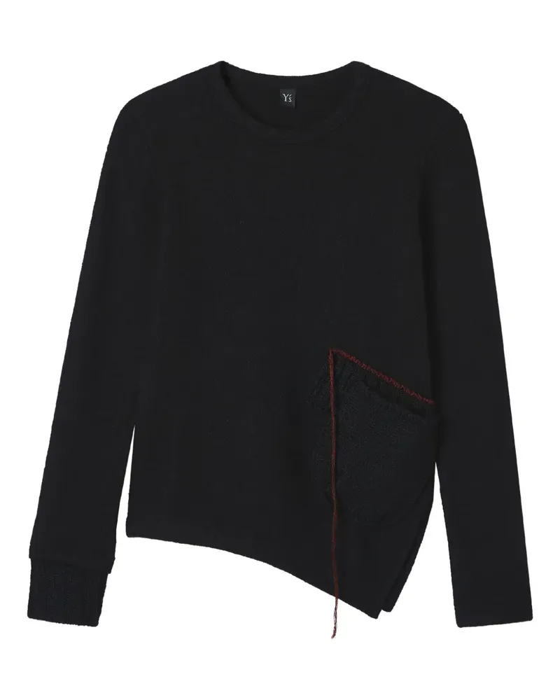 Yohji Yamamoto Pullover mit asymmetrischer Tasche - Schwarz Schwarz
