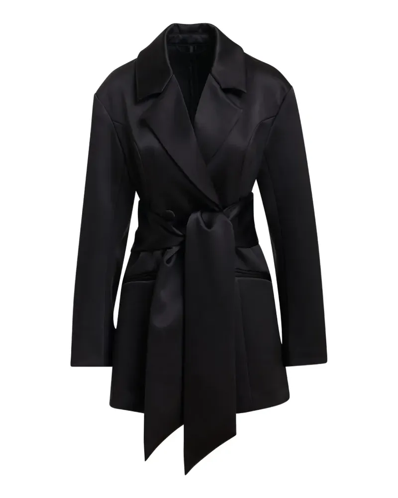 Essentiel Doppelreihiges Kassidy Minikleid in A-Linie mit Satin-Effekt - Schwarz Schwarz