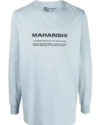 maharishi Langarmshirt mit Logo-Print Blau