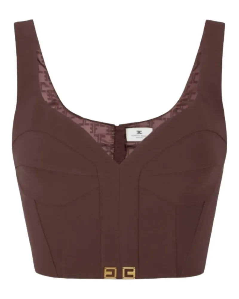 Elisabetta Franchi Top mit Corsage - Rot Rot