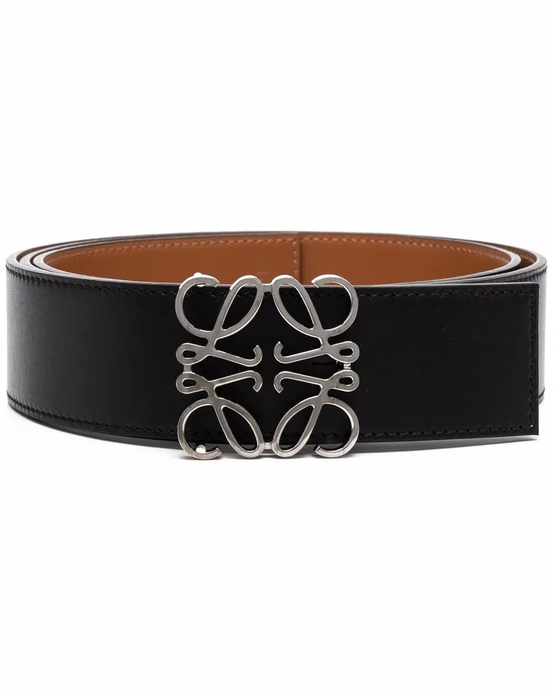 Loewe Gürtel mit Anagram-Schnalle - Schwarz Schwarz