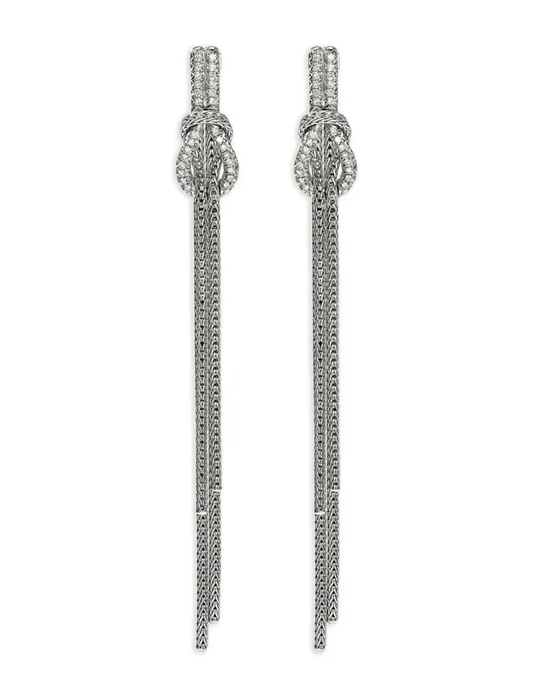 John Hardy Love Knot diamond earrings - Silber Silber