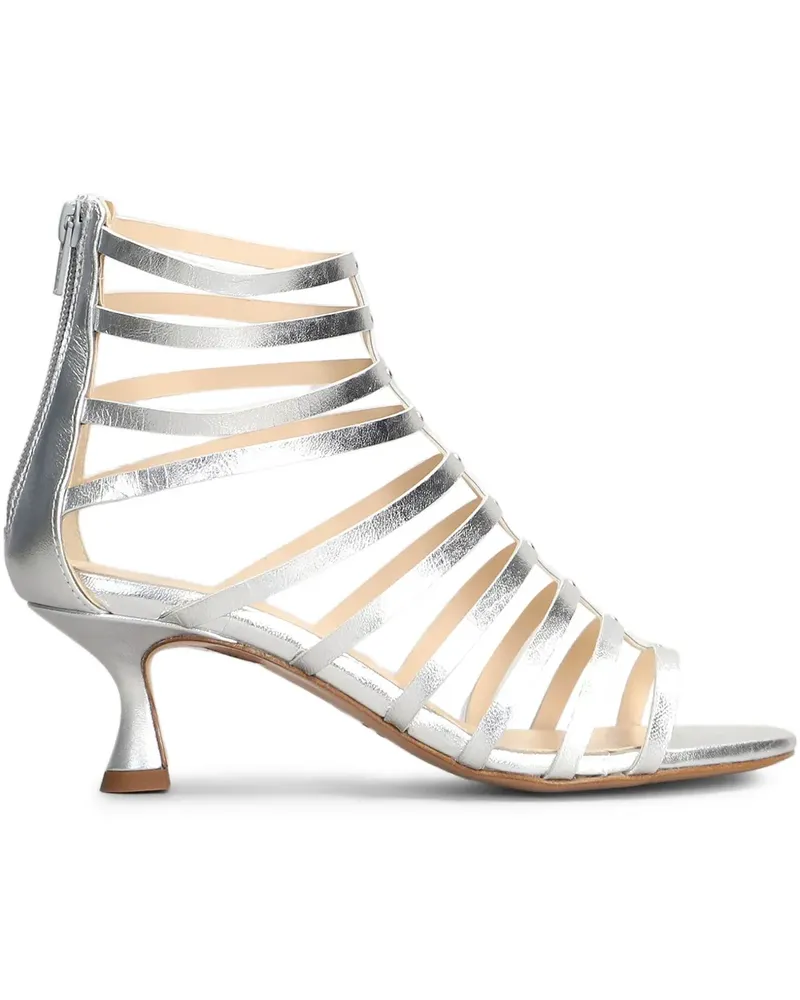 Anna F. Sandalen aus Leder 55mm - Silber Silber
