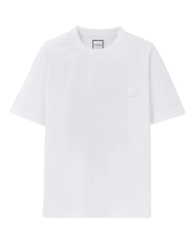 Wooyoungmi floral-print logo-patch T-shirt - Weiß Weiß