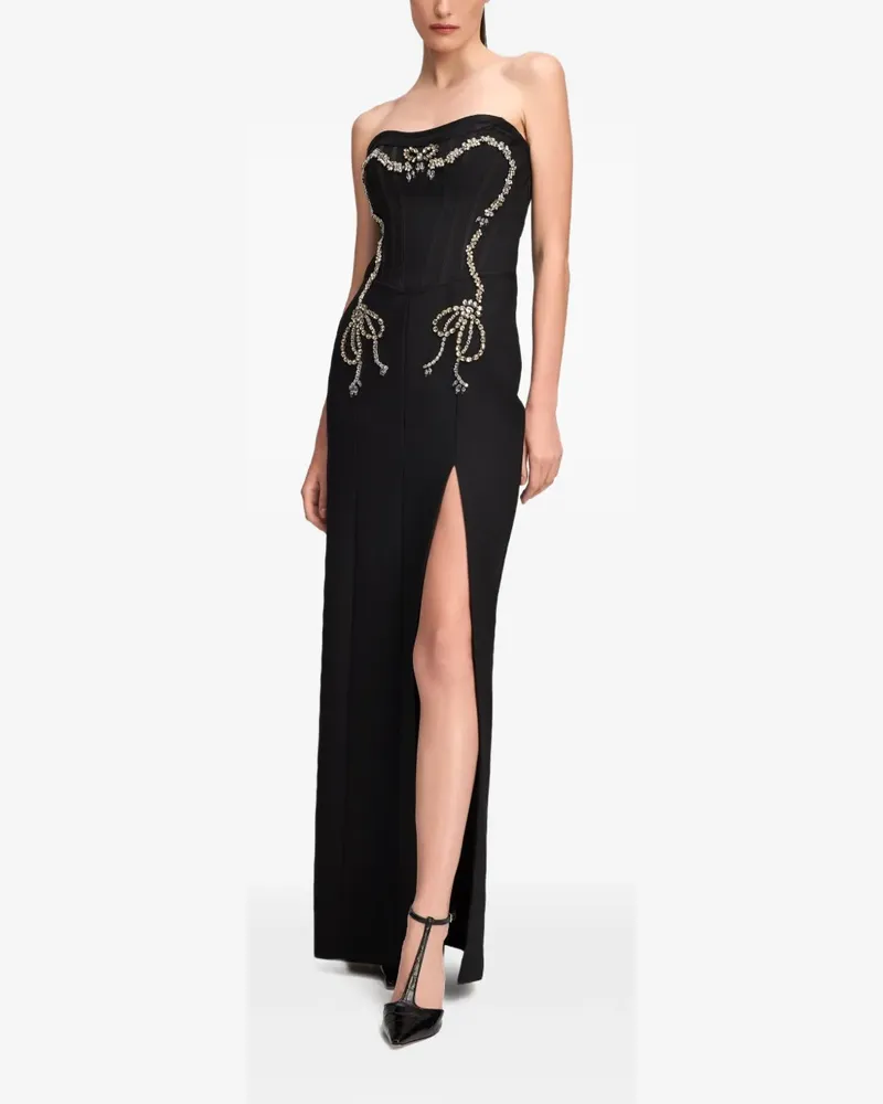 Cinq à Sept Veyenne Maxikleid mit Kristallen - Schwarz Schwarz