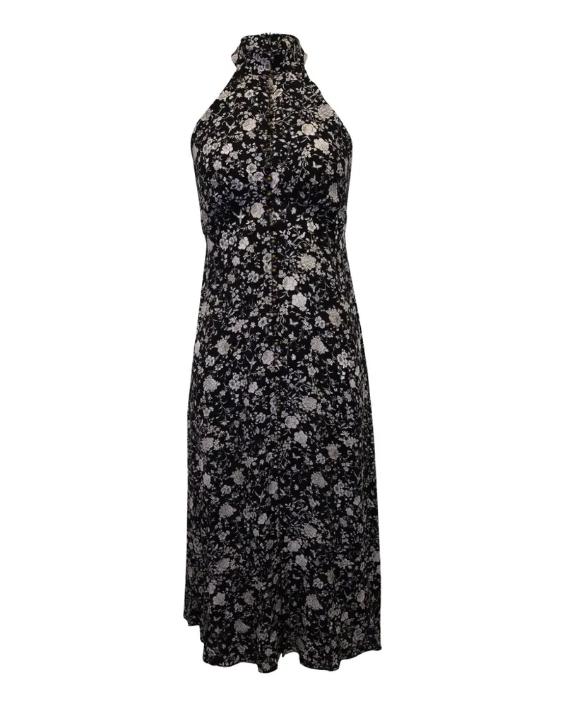 Zimmermann floral-print halterneck midi dress - Schwarz Schwarz