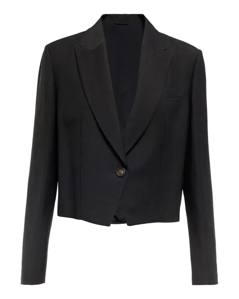 Brunello Cucinelli cropped single-breasted blazer - Schwarz Schwarz