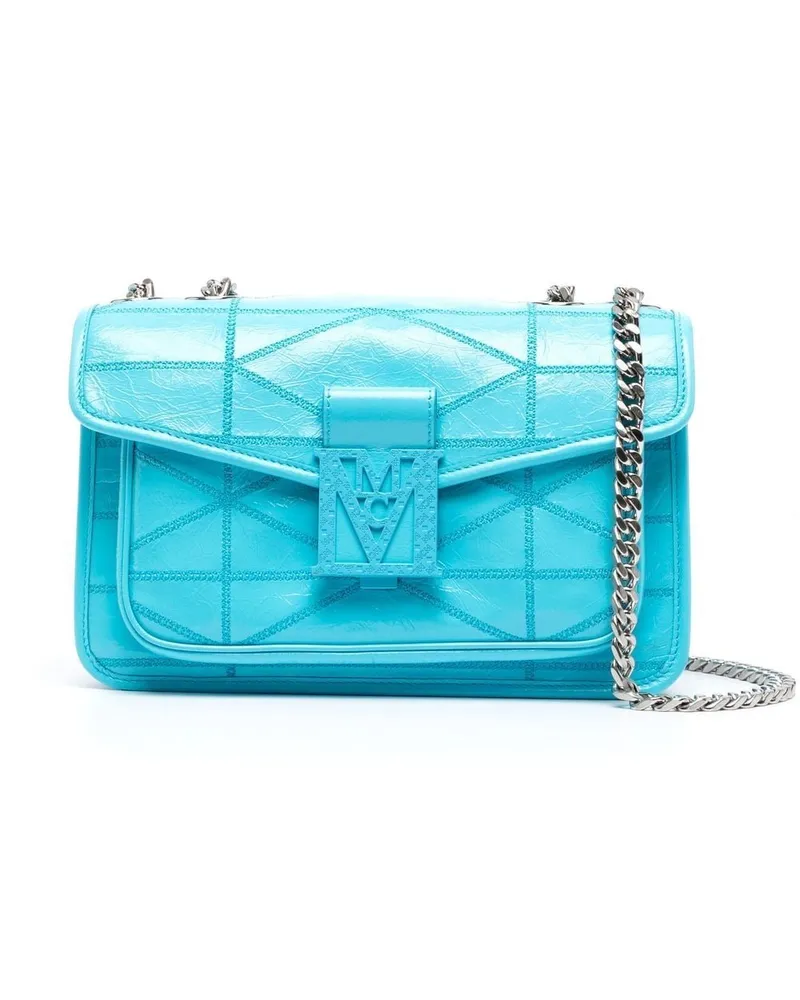 MCM Kleine Travia Schultertasche Blau