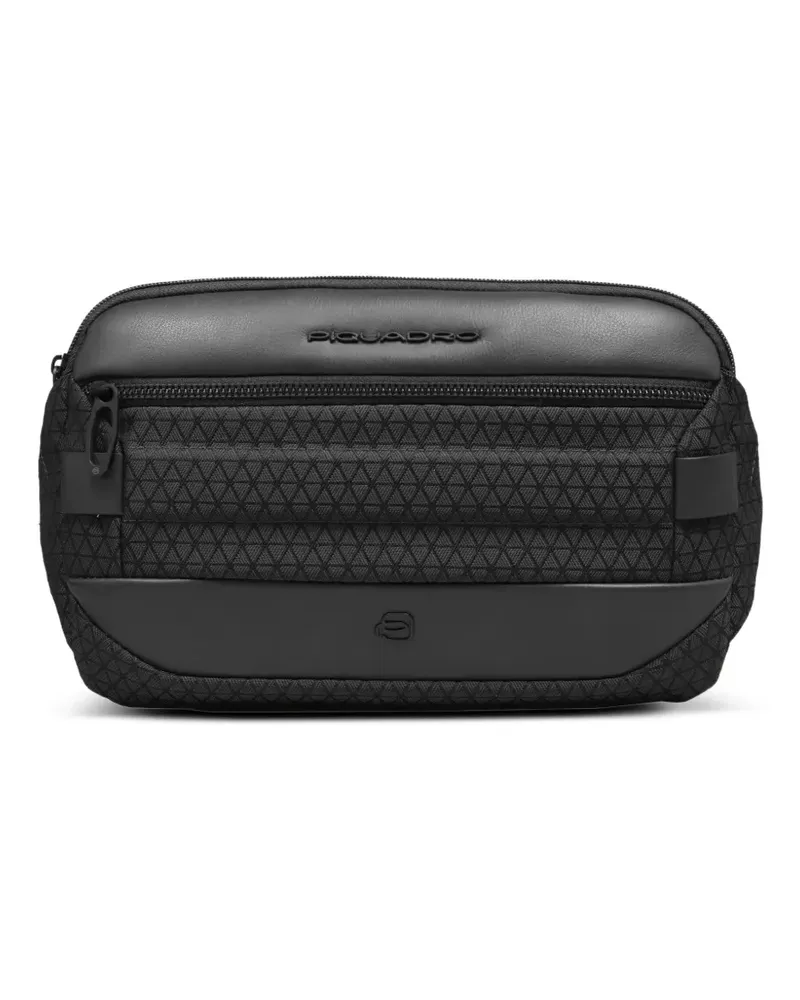 Piquadro Gürteltasche mit geometrischem Print - Schwarz Schwarz
