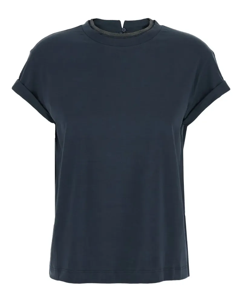 Brunello Cucinelli Hemd mit aufgerollten Ärmeln - Blau Blau