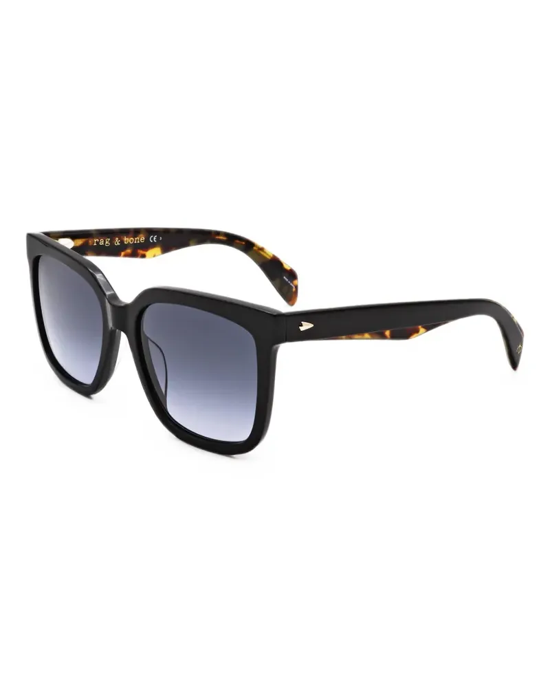 Rag & Bone Sonnenbrille mit eckigem Gestell - Schwarz Schwarz