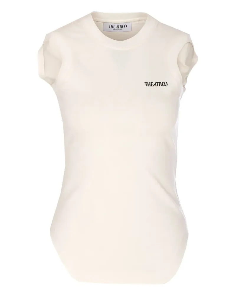 ATTICO logo-embroidered T-shirt - Nude Nude