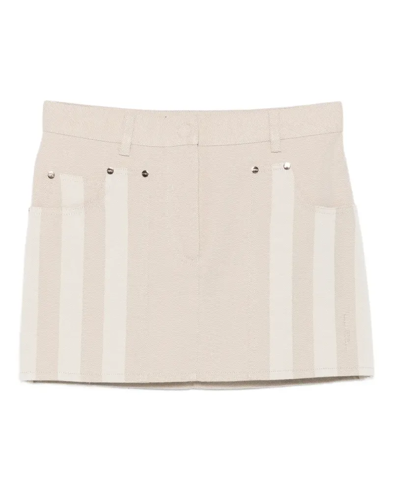 Fendi logo-patch mini skirt - Nude Nude