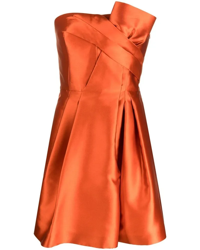 Alberta Ferretti Kurzes Satinkleid - Orange Orange
