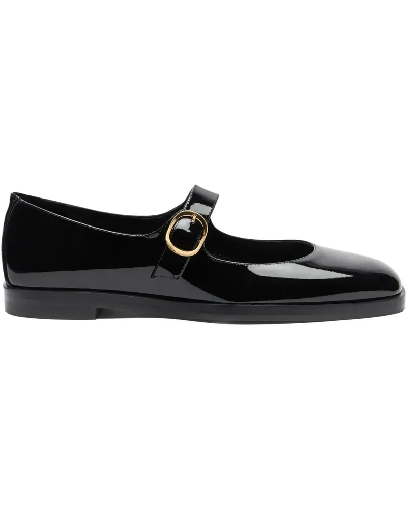 Stuart Weitzman Ballerinas aus Lackleder mit Schnallenriemen - Schwarz Schwarz
