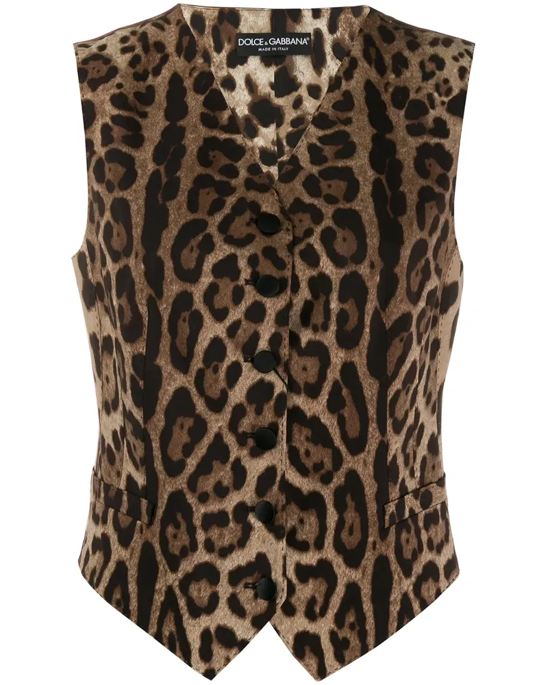 Dolce & Gabbana Weste mit Leopardenmuster - Braun Braun