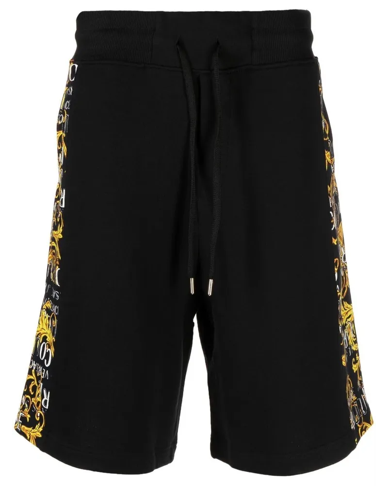 Versace Jeans Shorts mit barockem Print - Schwarz Schwarz