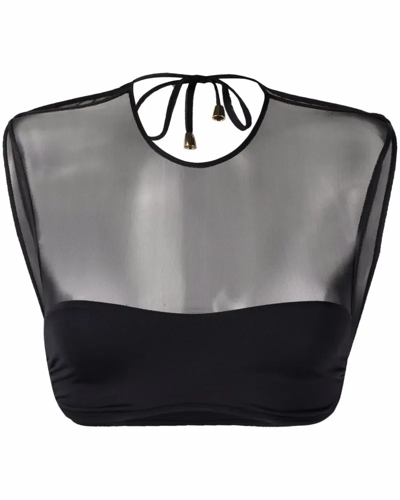 La Reveche Anna Bikinioberteil mit Tülleinsatz - Schwarz Schwarz
