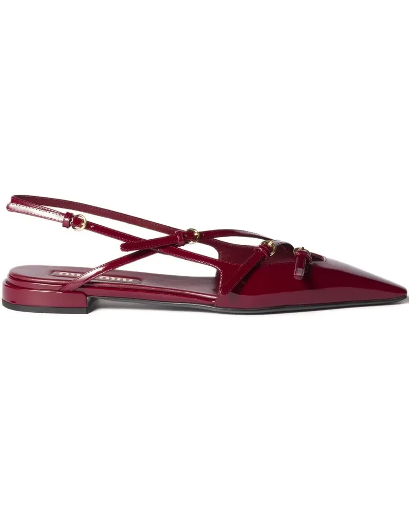 Miu Miu Slingback-Pumps aus Lackleder - Rot Rot