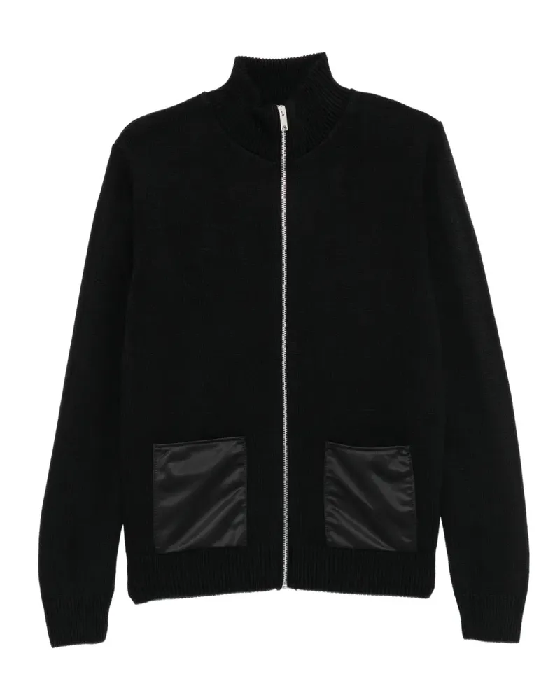 Les Hommes zip-up cardigan - Schwarz Schwarz