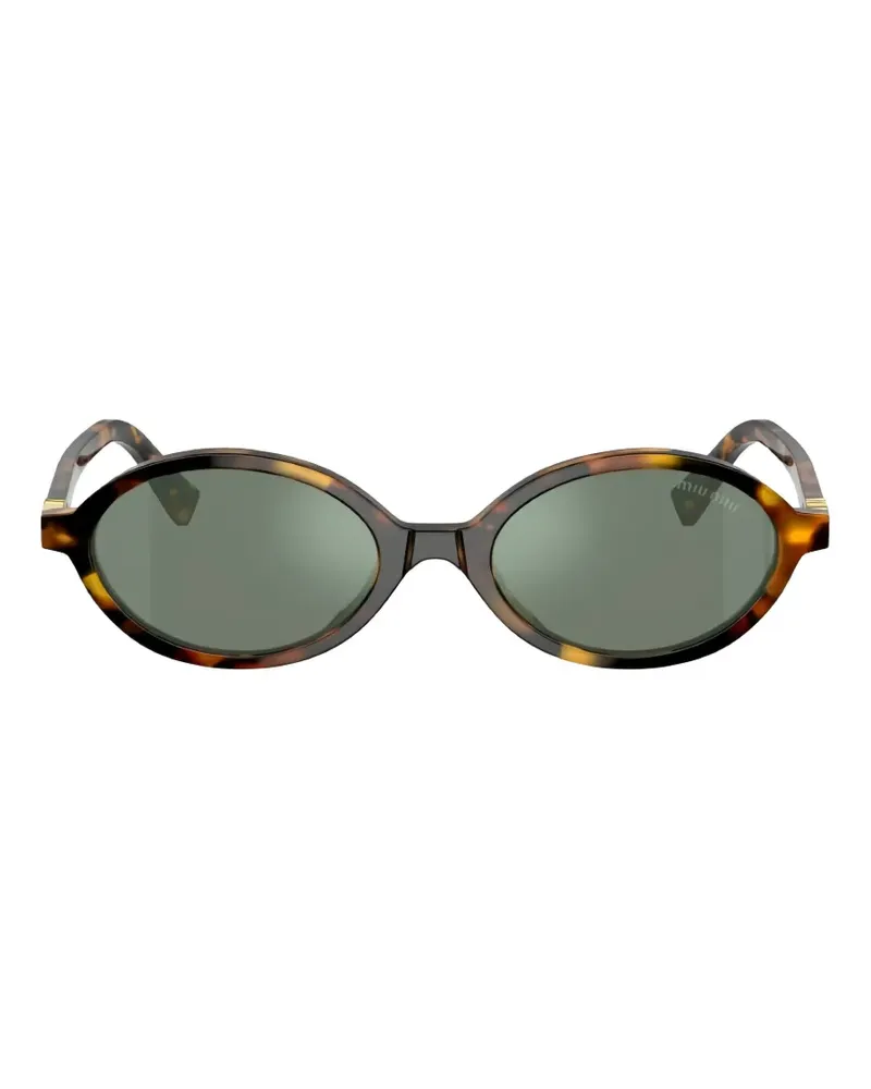 Miu Miu Sonnenbrille mit ovalem Gestell - Braun Braun