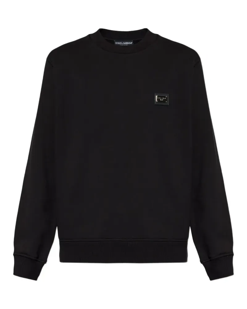 Dolce & Gabbana logo-plaque crew-neck sweatshirt - Schwarz Schwarz