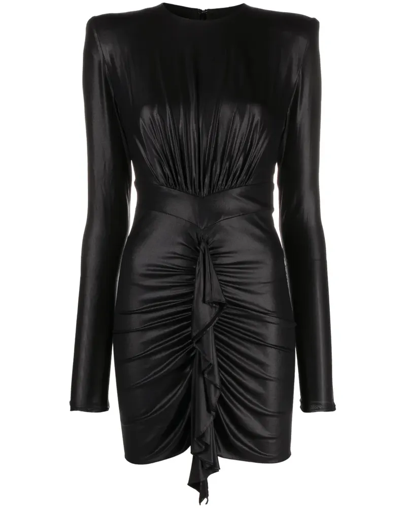 Alexandre Vauthier Gerafftes metallisches Minikleid - Schwarz Schwarz