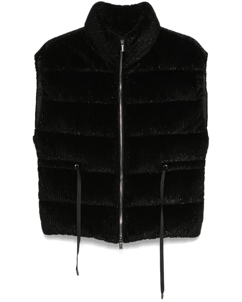 Peserico Weste aus Cord - Schwarz Schwarz