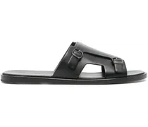 Sandalen mit doppelter Schnalle - Schwarz