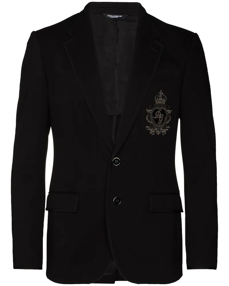 Dolce & Gabbana Jerseysakko mit Logo-Patch - Blau Blau