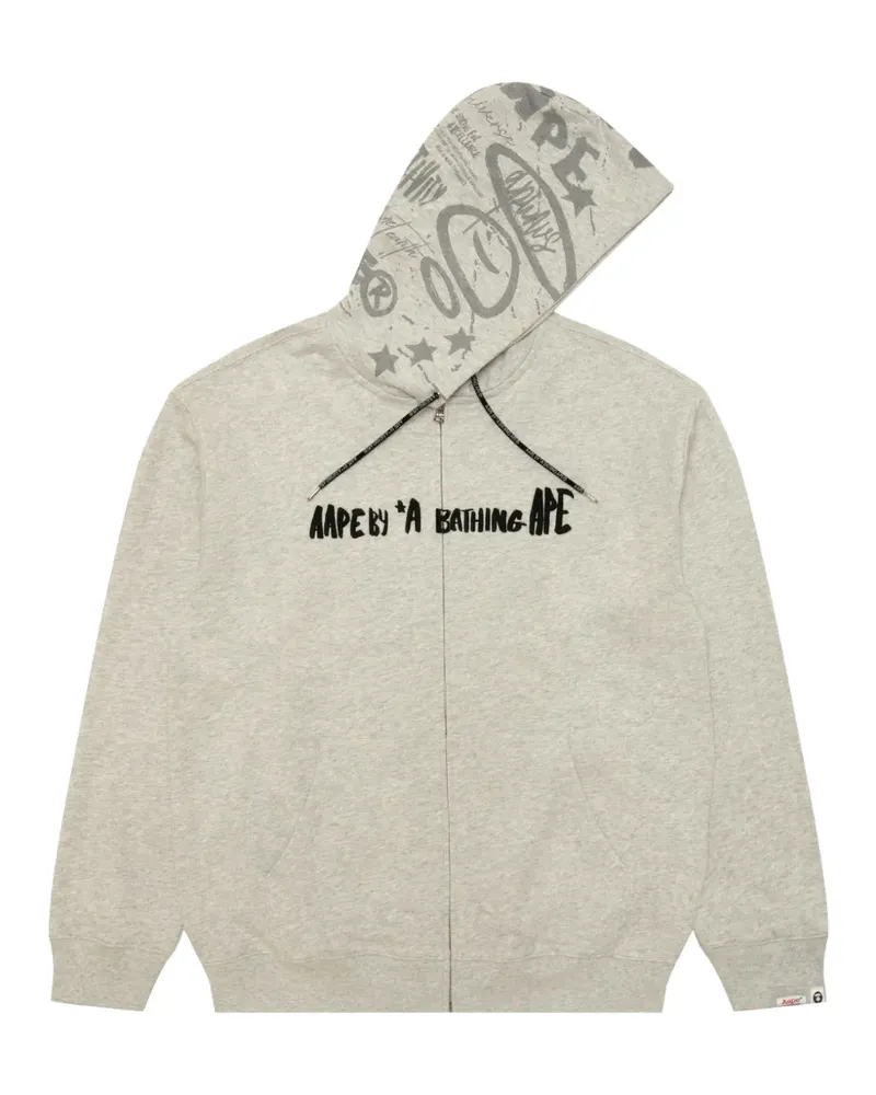 BAPE AAPER logo-embroidered zip-up hoodie - Grau Grau