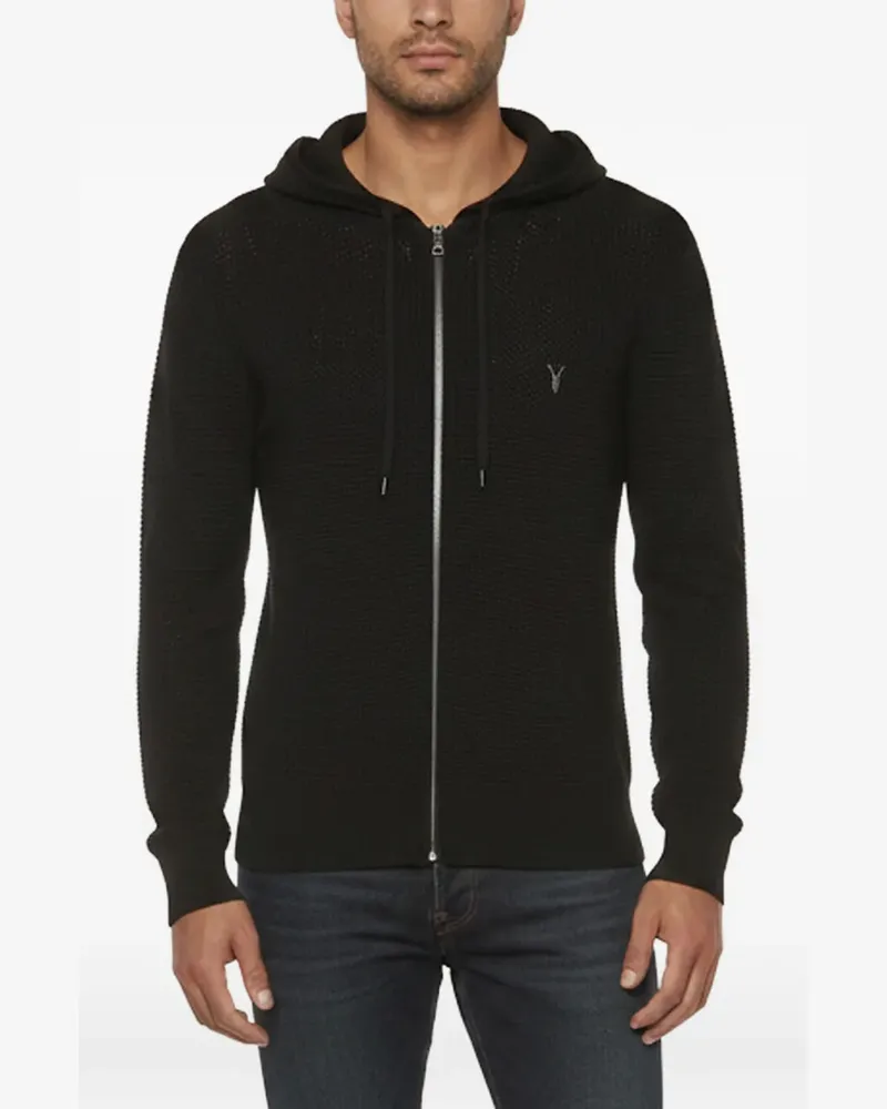 AllSaints Kapuzenjacke mit Reißverschluss - Schwarz Schwarz