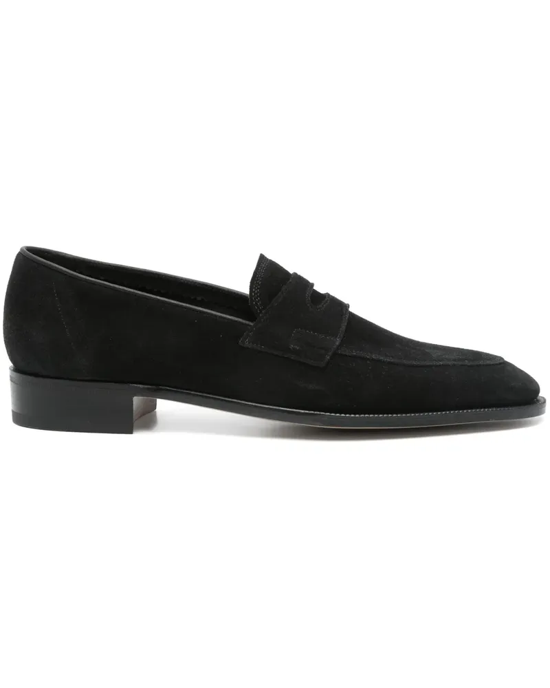 John Lobb Loafer aus Wildleder - Schwarz Schwarz