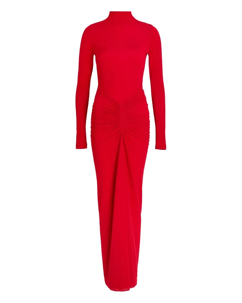 Ronny Kobo Scorpio ruched turtleneck maxi dress - Rot Rot