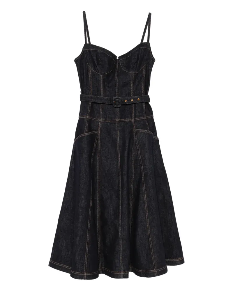 Self-Portrait Kleid mit Kontrasteinsätzen - Blau Blau