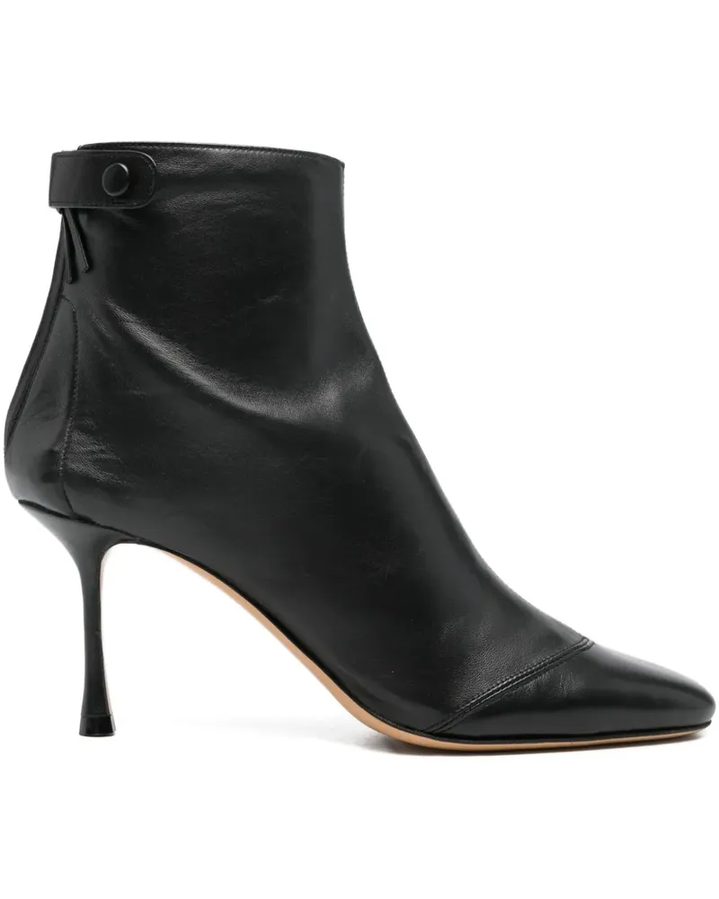 Francesco Russo Stiefeletten mit Reißverschluss 75mm - Schwarz Schwarz