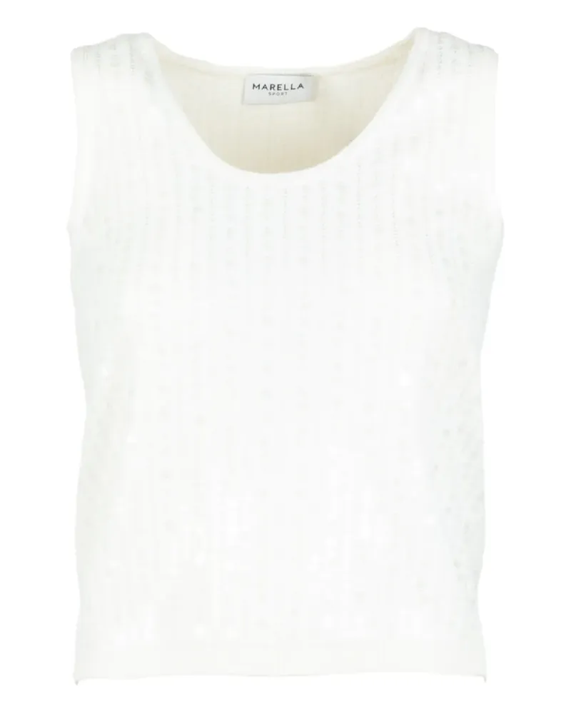 MARELLA sequin round-neck tank top - Weiß Weiß