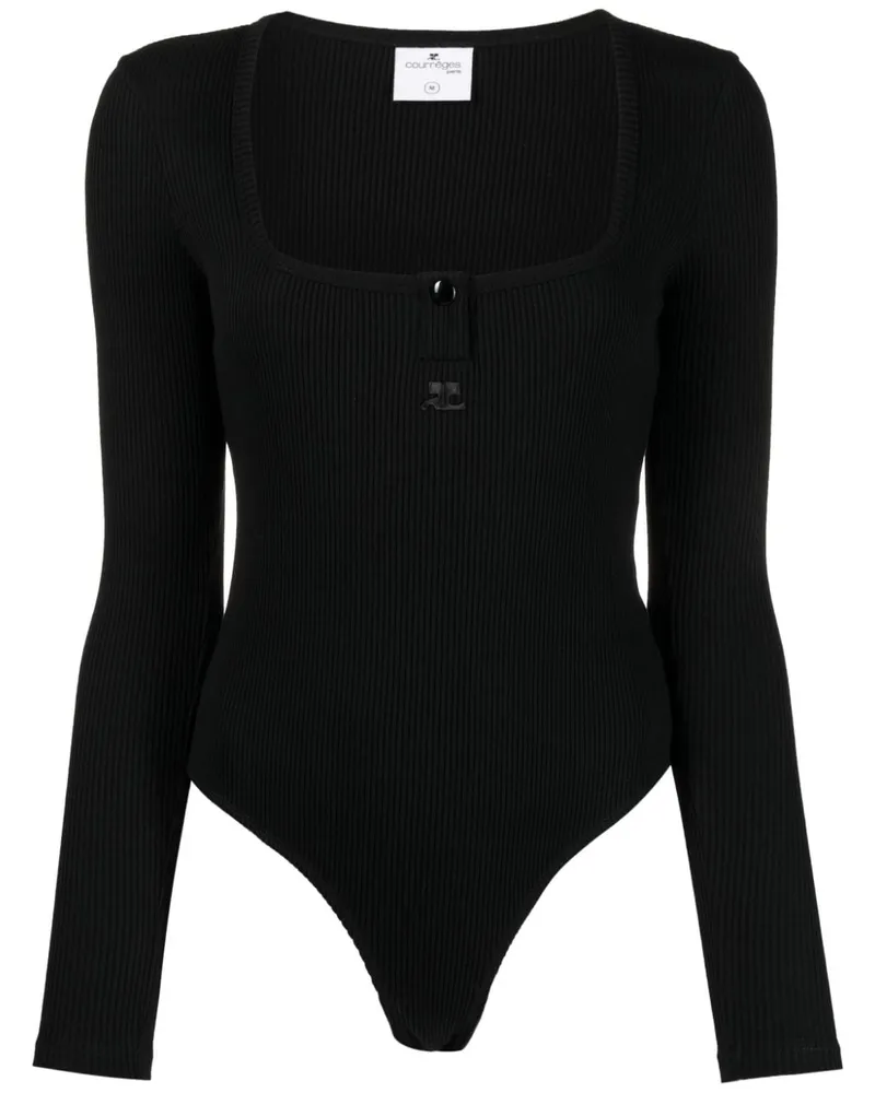 Courrèges Body mit Logo - Schwarz Schwarz
