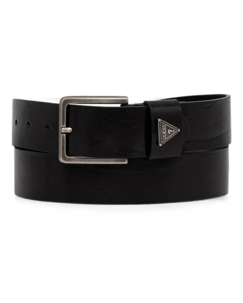 Guess logo-plaque buckle-fastening belt - Schwarz Schwarz