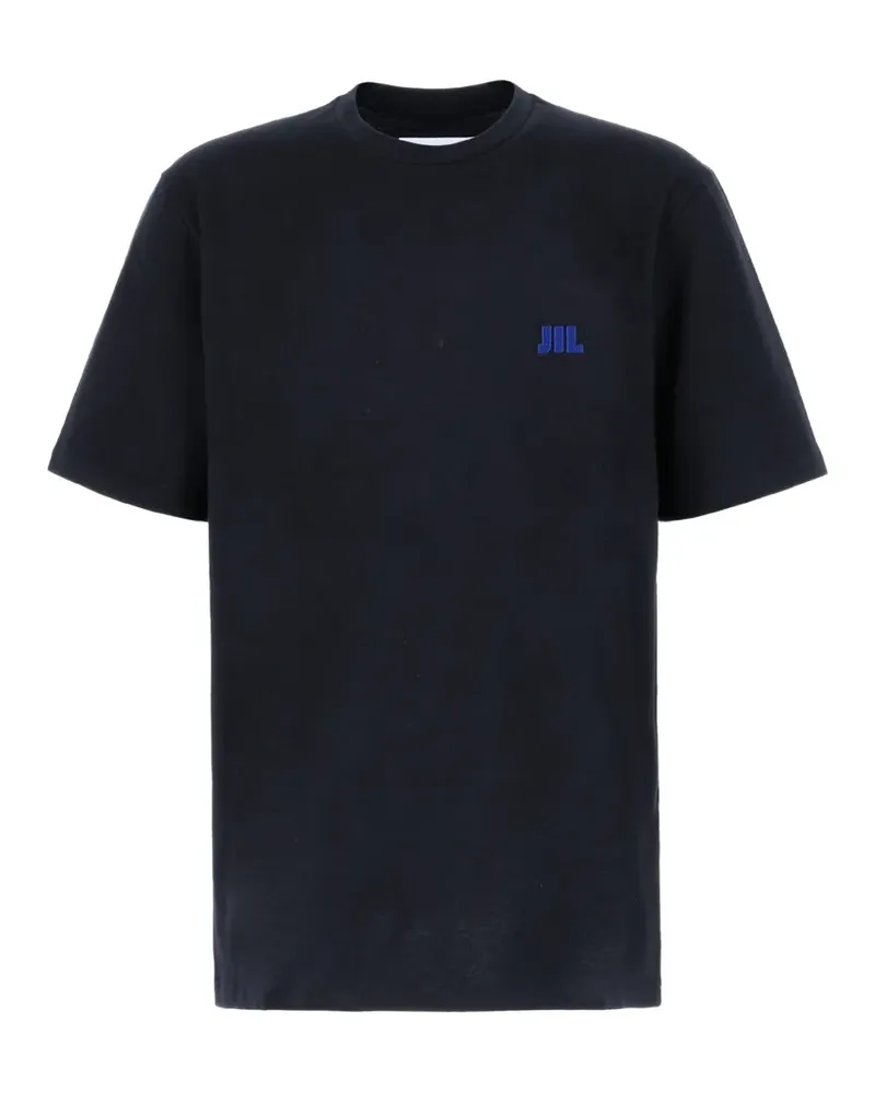 Jil Sander logo-embroidered T-shirt - Blau Blau