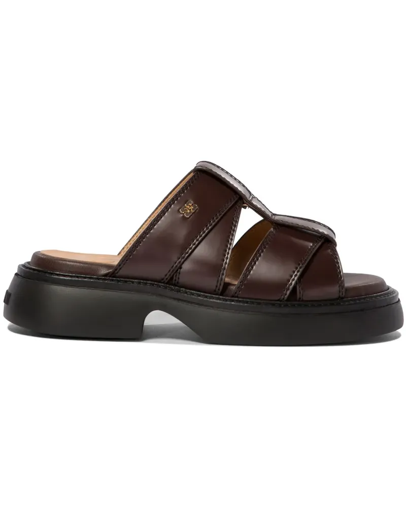 Ganni Sandalen aus Leder - Braun Braun