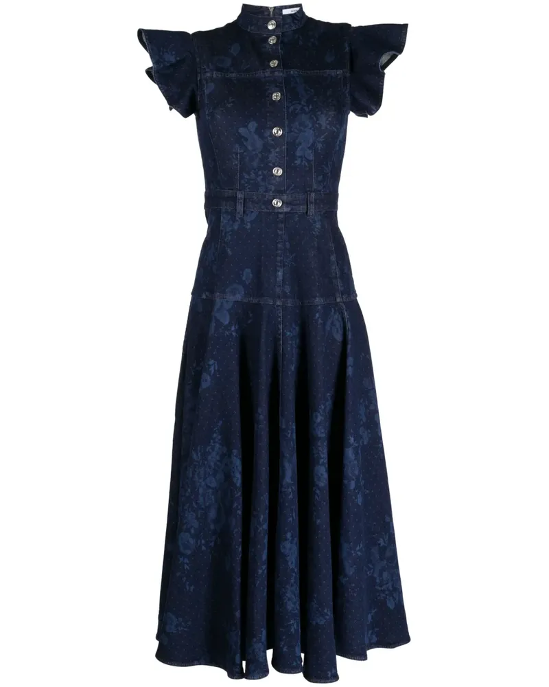 Erdem Kleid mit Rüschen - Blau Blau