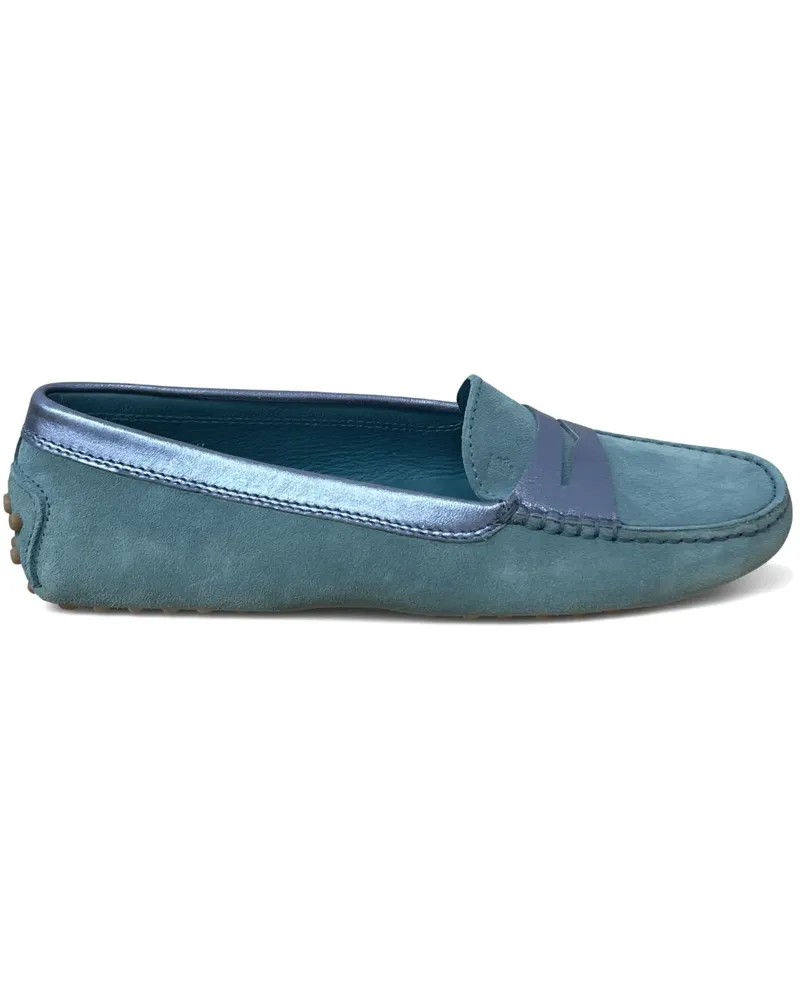 TOD'S Gommino metallic-trim suede loafers - Blau Blau
